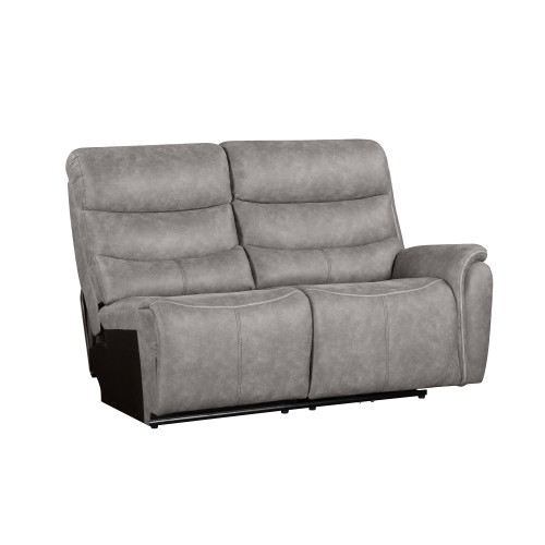 Modern Gray Power Reclining Sectional with Console