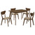 KERSEY 5-PIECE RECTANGULAR DINING TABLE SET CHESTNUT