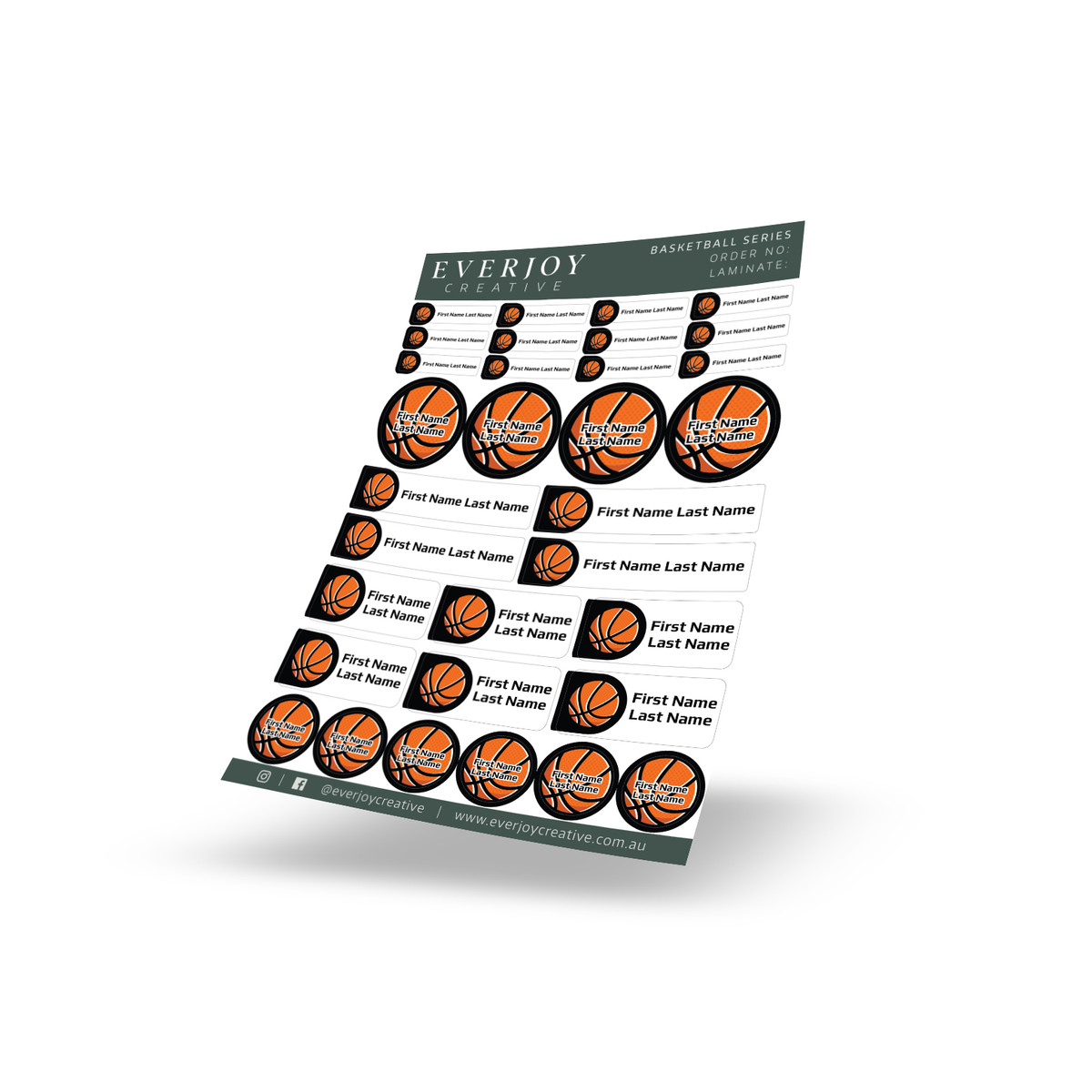 Basketball Series Name Labels