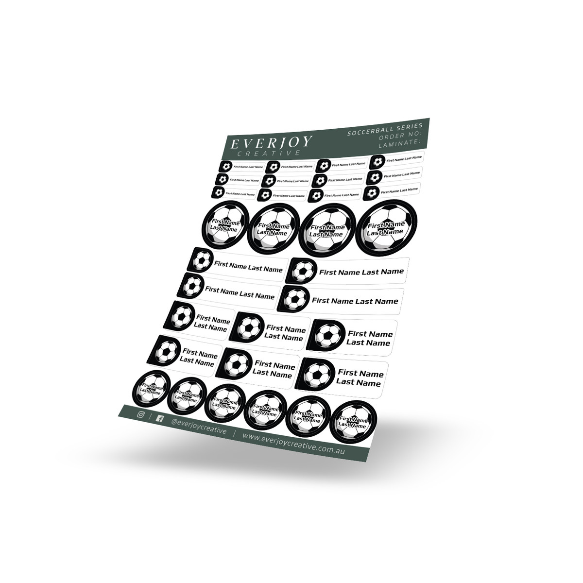 Soccer Ball Series Name Labels