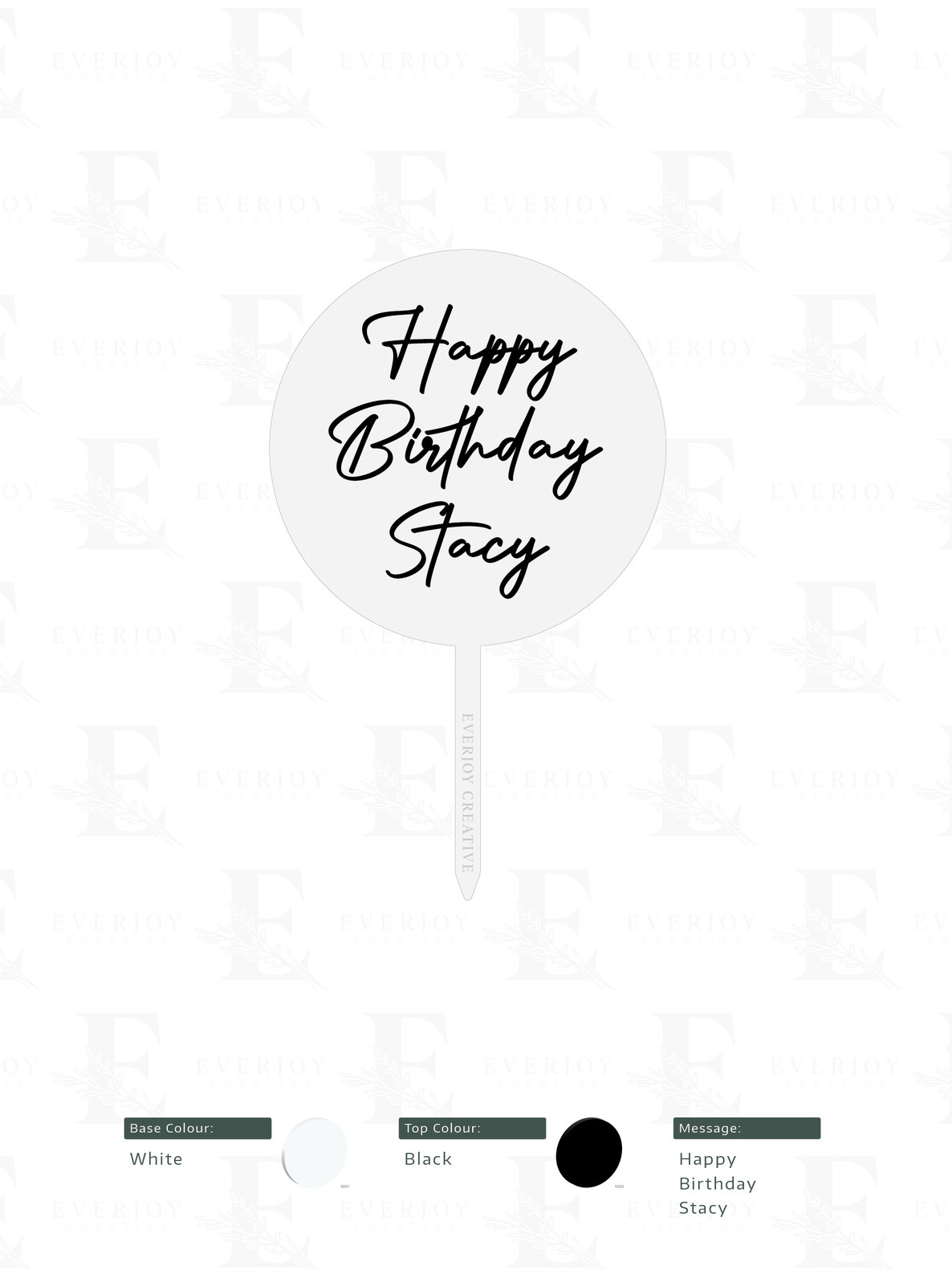 Circle Message - Two Layer Cake Topper