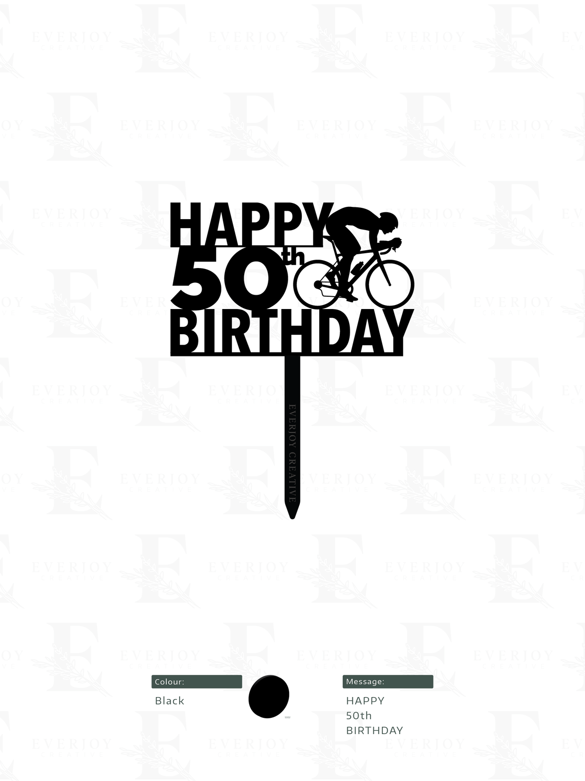 Road Cyclist - Single Layer Cake Topper