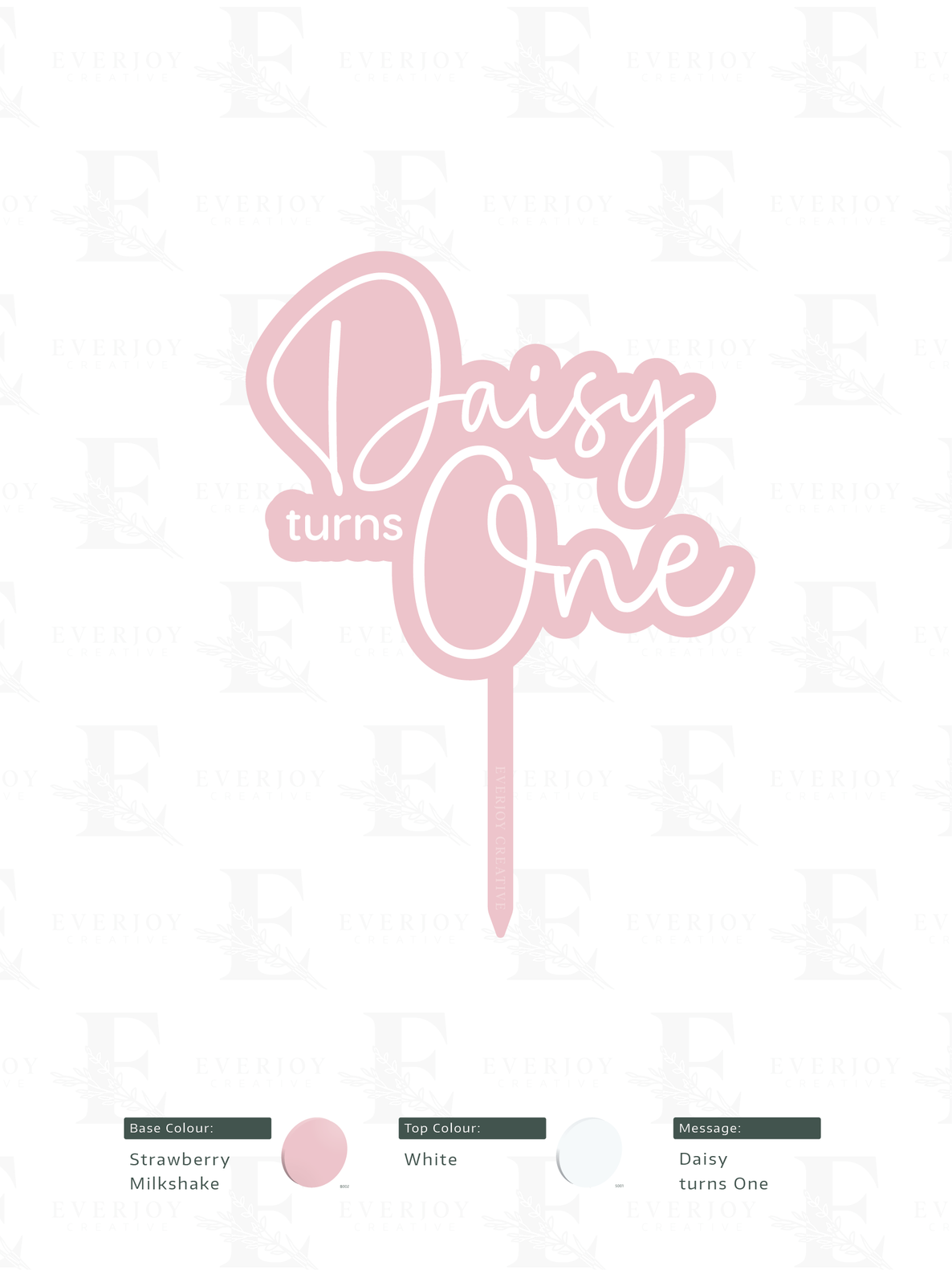 Hello Honey Script - Two Layer Cake Topper