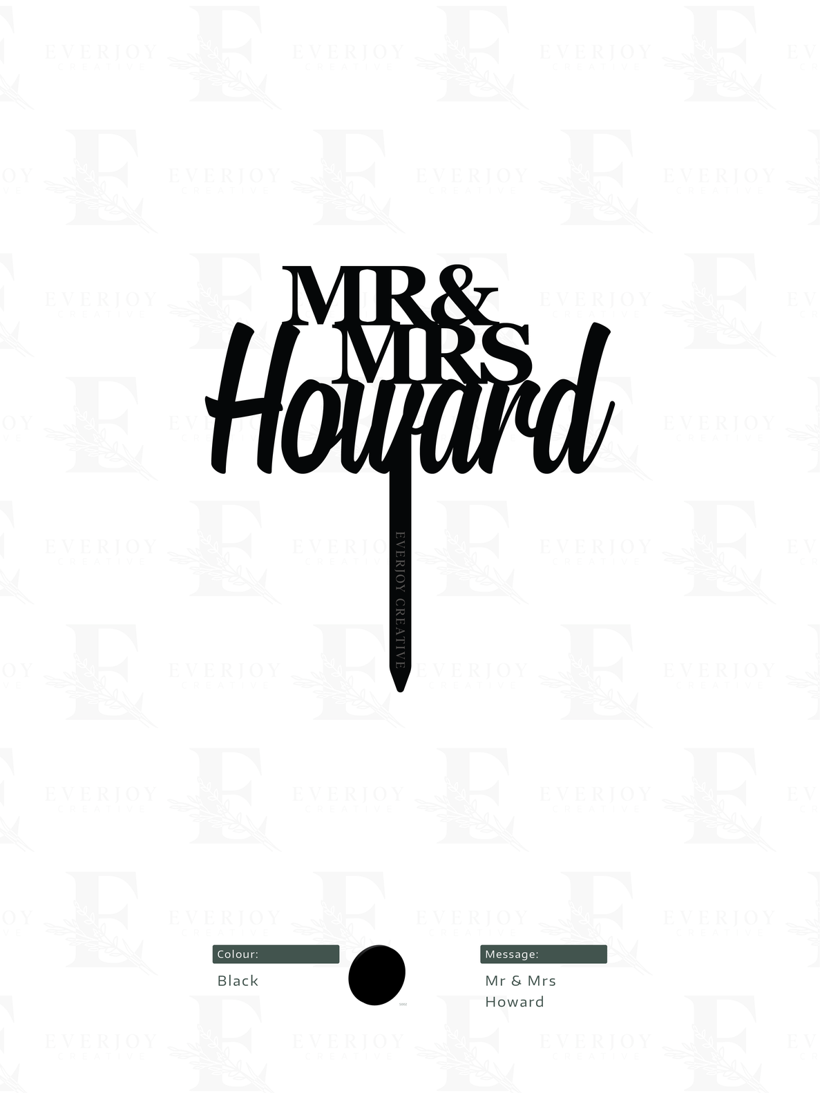 Happy Horizons Wedding - Single Layer Cake Topper