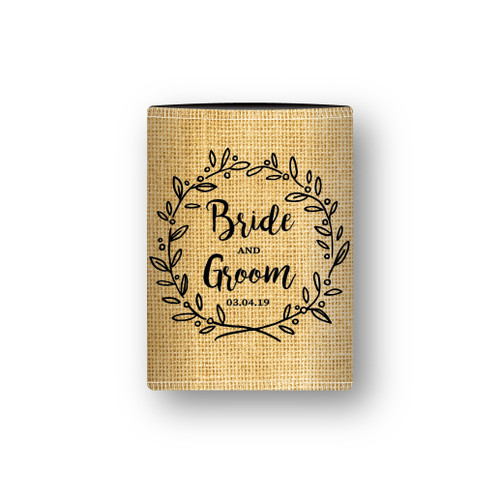 Hessian Wedding Stubby Holder