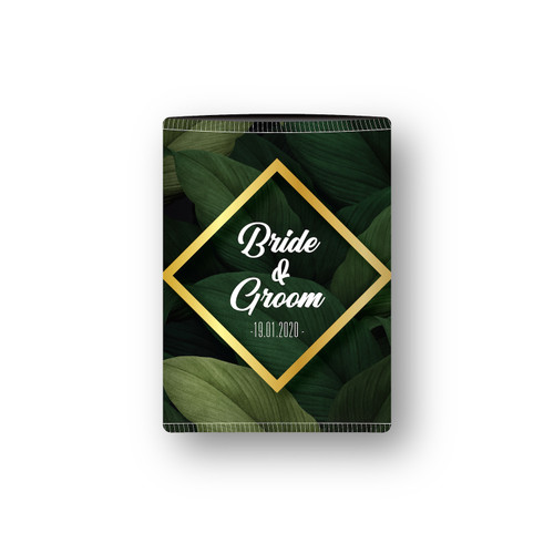 Evergreen Wedding Stubby Holder