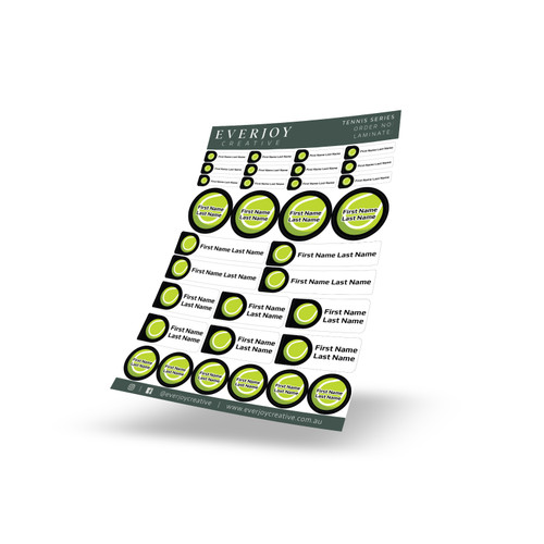 Tennis Ball Series Name Labels