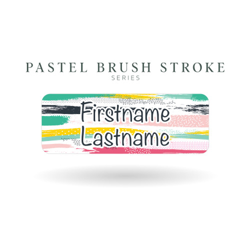 Pastel Brush Stroke Series Name Labels