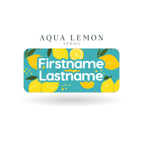 Aqua Lemon Series Name Labels