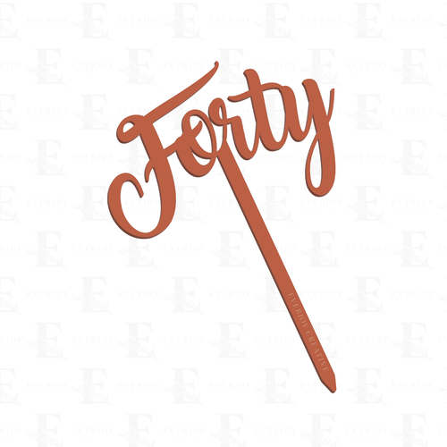 Age [Text] - Timeless Script - Single Layer Cake Topper