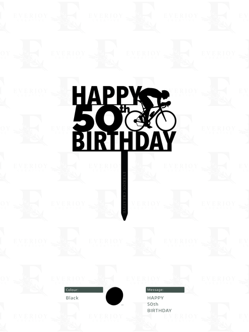 Road Cyclist - Single Layer Cake Topper