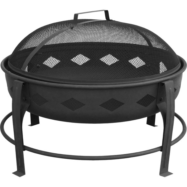 24 in. x 7 in. deep firebowl keeps firewood contained
