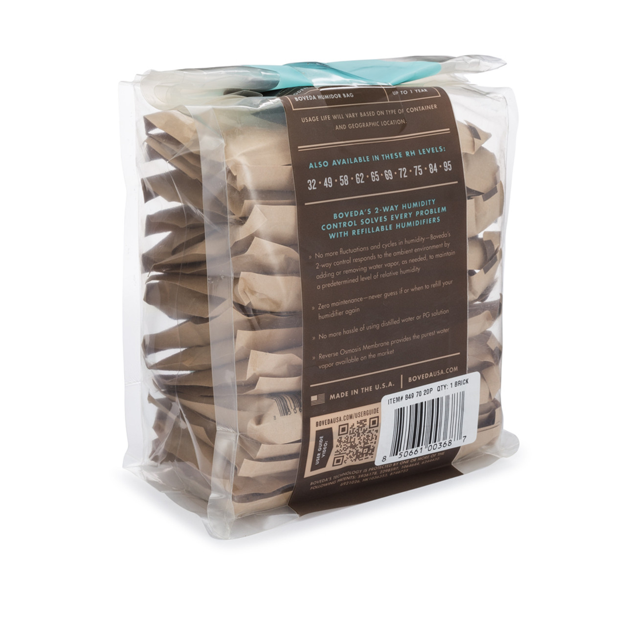 B49-70 - Boveda 2-Way Humidity Control - Refill 20 Pack for Wood