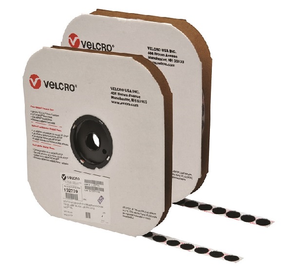 1/2 WHITE VELCRO® BRAND VELCOIN® HOOK ADHESIVE BACKED - COINS