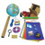 Image of Apologia Astronomy Lab Kit contents: pipet, clay, balloons, modeling clay, flashlight, blank CD, double convex lens