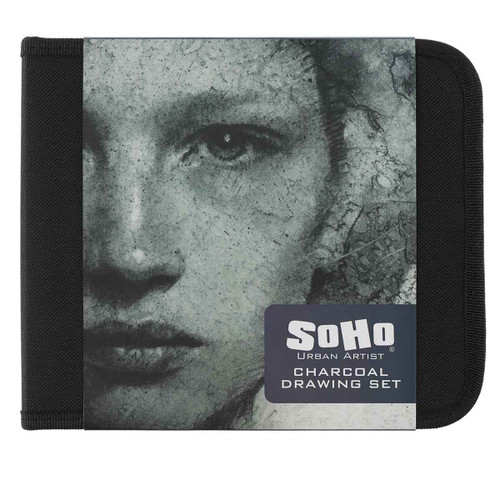 SoHo Charcoal Drawing Set + Mannequin in Zipper Case