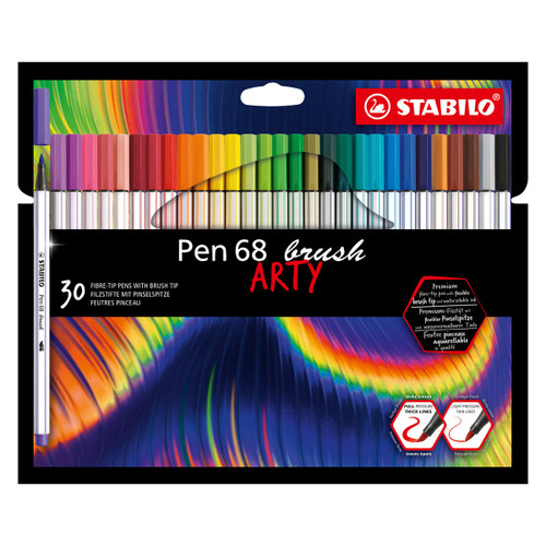 Stabilo Pen 68 Brush Tip Arty Set of 30