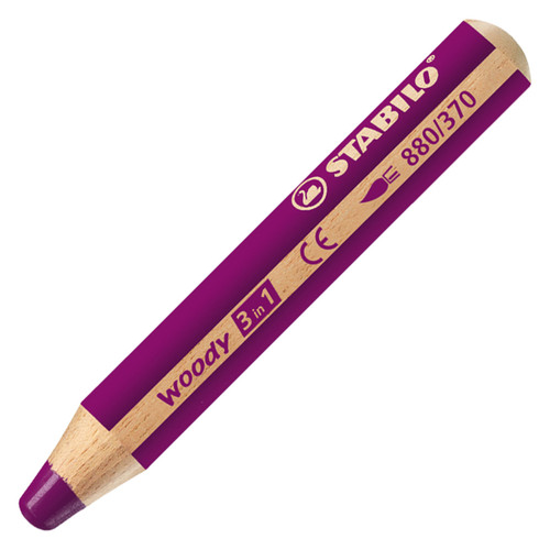 Stabilo Woody 3-in-1 Chunky Pencil Lilac - (200038540)