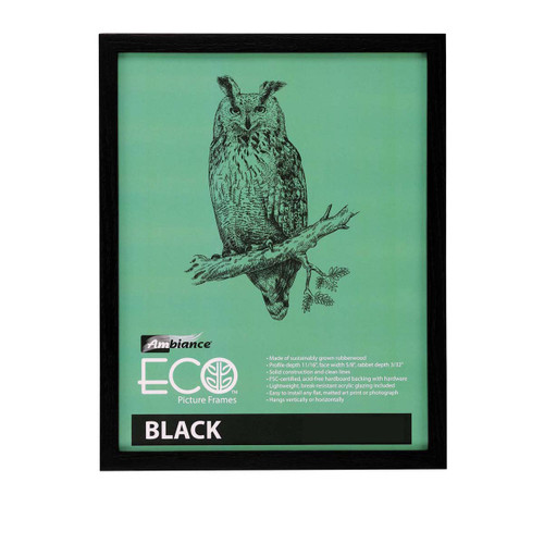 Ambiance Eco Rubber Wood Frame Black 10"x14" - (91612)