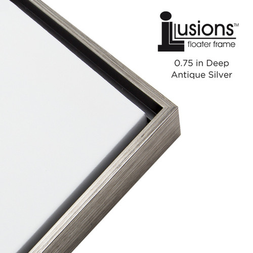 Illusions Floater Wood Frame 3/4 in. Deep 16x20 Antique Silver - (88930)