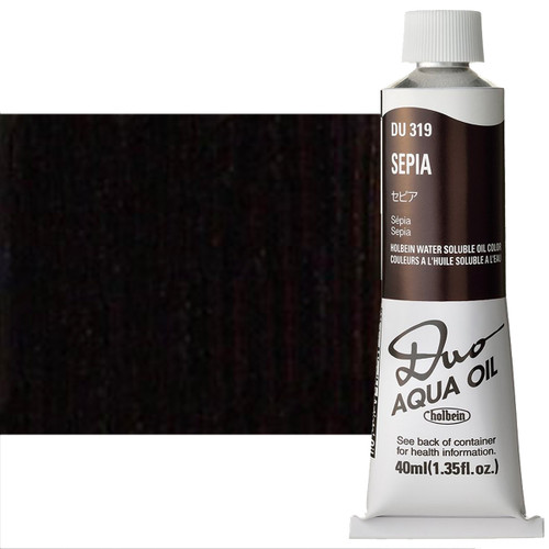 Holbein Duo Aqua Water-Soluble Oil Color 40mL Sepia - (55477)