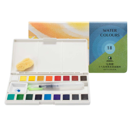 Maries Watercolor 18 Color 1/2 Pan Sketch & Go - (200026401)