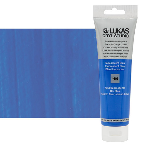 Lukas Cryl Studio Acrylic Paint Fluorescent Blue 125ml Tube - (200018376)