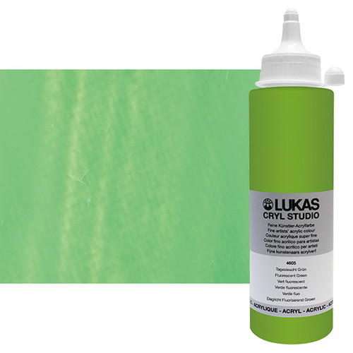 Lukas Cryl Studio Acrylic Paint Fluorescent Green 250ml Bottle - (73840)
