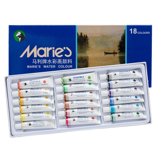 Maries Extra-Fine Watercolor Set of 18 Colors 12ml Tubes - (53895)