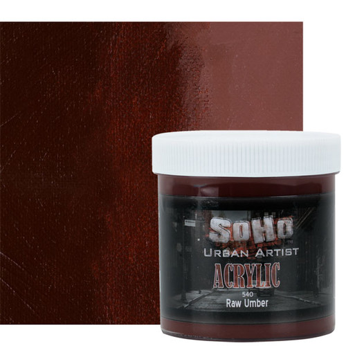 SoHo Urban Artist Acrylic Raw Umber 500ml Jar - (86993)