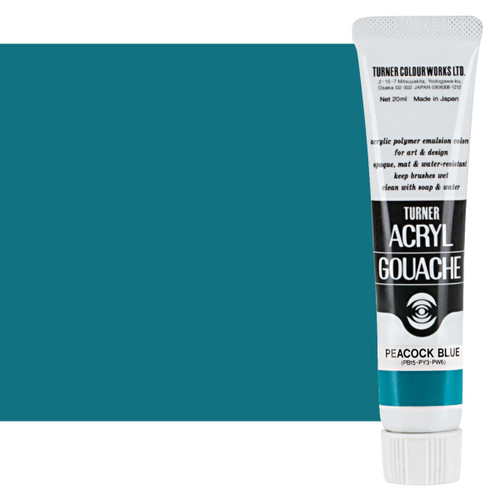 Turner Acryl Gouache Peacock Blue 20ml Tube - (73615)