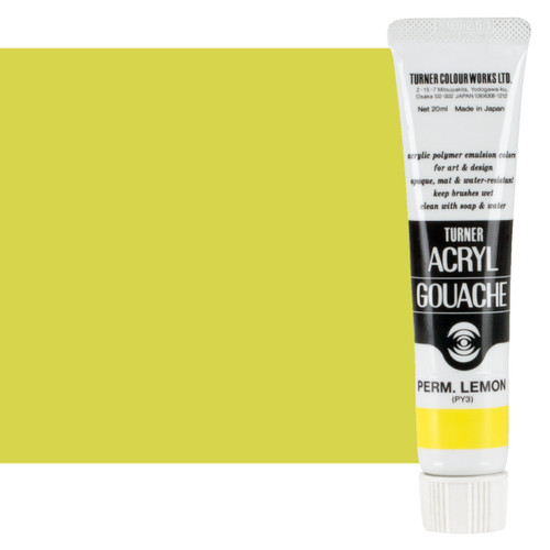 Turner Acryl Gouache Permanent Lemon 20ml Tube - (73643)