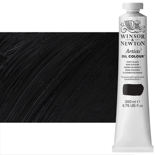Winsor Newton Artist Oil Ivory Black 200ml Tube - (83357)