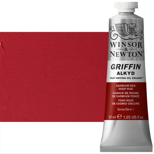 Winsor & Newton Griffin Alkyd Oil Color 37mL Tube Cadmium Red Deep Hue - (200014418) Winsor & Newton Griffin Alkyd Oil Color 37mL Tube Cadmium Red Deep Hue - (200014418)