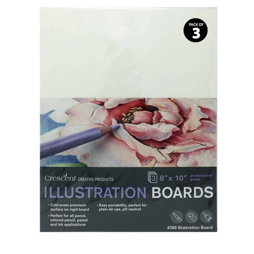 Pack of 3 Crescent #300 Illustration Boards 8x10in - (200029459) Pack of 3 Crescent #300 Illustration Boards 8x10in - (200029459)