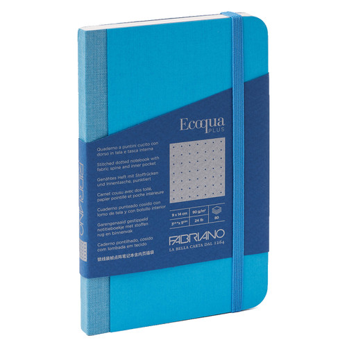 Fabriano Ecoqua+ Fabric Dot 3.5X5.5 Notebook Turquoise - (200038361)
