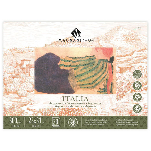 Italia Watercolor Block 140 lb. Cold Press 9x12 in. (23x31cm) - (200042571) Italia Watercolor Block 140 lb. Cold Press 9x12 in. (23x31cm) - (200042571)