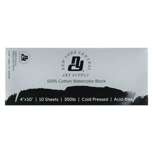 New York Central Watercolor Paper Block (10 Sheet) 300 lb. Cold Press 4X10 - (92075) New York Central Watercolor Paper Block (10 Sheet) 300 lb. Cold Press 4X10 - (92075)