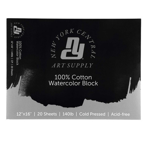 New York Central Watercolor Paper Block (20 Sheet) 140 lb. Cold Press 12x16 - (91568) New York Central Watercolor Paper Block (20 Sheet) 140 lb. Cold Press 12x16 - (91568)