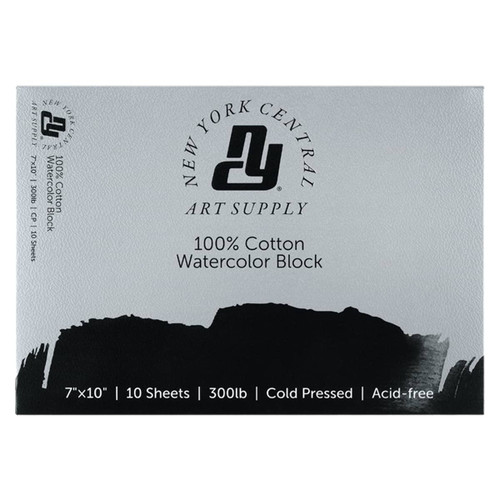 New York Central Watercolor Paper Block (10 Sheet) 300 lb. Cold Press 7X10 - (92077) New York Central Watercolor Paper Block (10 Sheet) 300 lb. Cold Press 7X10 - (92077)