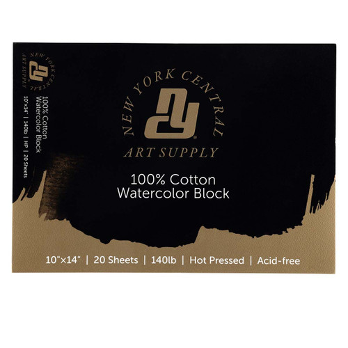 New York Central Watercolor Paper Block (20 Sheets) 140 lb. Hot Press 10X14 - (91567) New York Central Watercolor Paper Block (20 Sheets) 140 lb. Hot Press 10X14 - (91567)