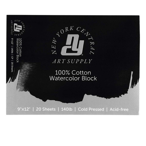 New York Central Watercolor Paper Block (20 Sheets) 140 lb. Cold Press 9X12 - (91564) New York Central Watercolor Paper Block (20 Sheets) 140 lb. Cold Press 9X12 - (91564)