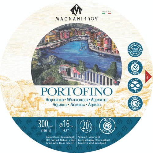 Portofino Watercolor Block 140 lb. Hot Press 6.3" Round (16cm) - (200042592)
