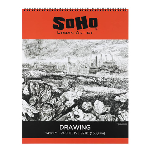 SoHo Drawing Paper 92 lb. Spiral Pad  14X17 - (91738)