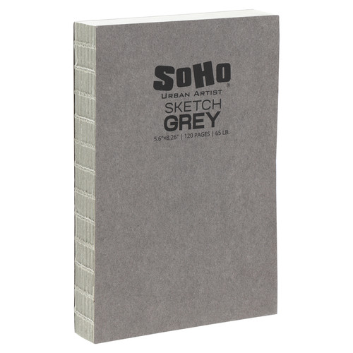 SoHo Open Bound Sketch Pad 5.6x8.26 Grey Paper - (90301) SoHo Open Bound Sketch Pad 5.6x8.26 Grey Paper - (90301)
