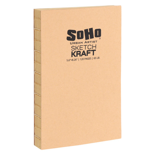 SoHo Open Bound Sketch Pad 5.6x8.26 Kraft Tan Paper - (90300) SoHo Open Bound Sketch Pad 5.6x8.26 Kraft Tan Paper - (90300)