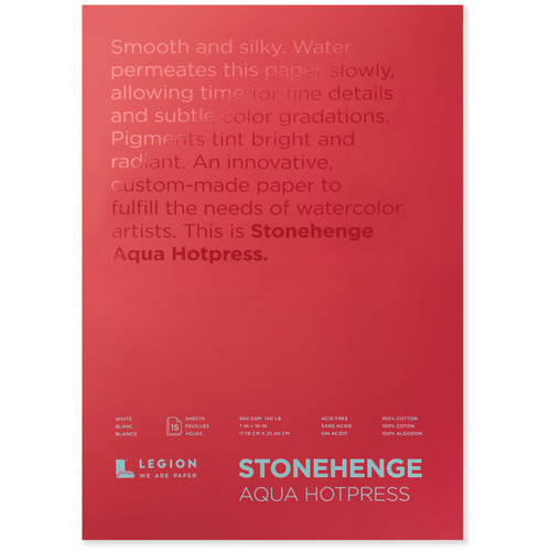 Stonehenge Aqua Watercolor Paper 7x10in 140 lb. Hot Pressed Block - (200025682) Stonehenge Aqua Watercolor Paper 7x10in 140 lb. Hot Pressed Block - (200025682)