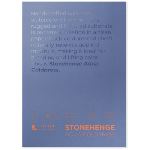 Stonehenge Aqua Watercolor Paper 7x10in 140 lb. Cold Pressed Block - (200025676) Stonehenge Aqua Watercolor Paper 7x10in 140 lb. Cold Pressed Block - (200025676)