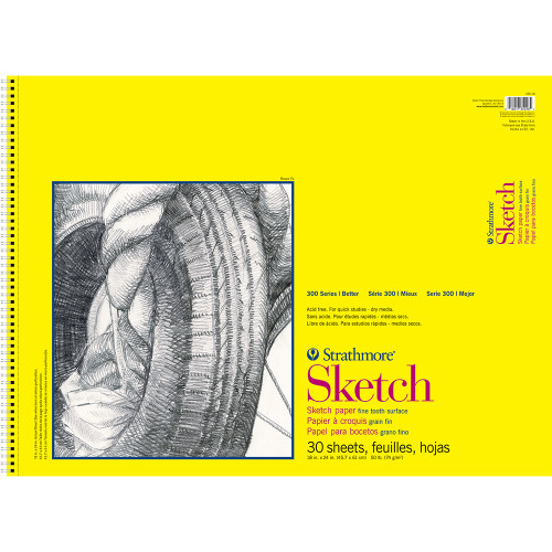 Strathmore 300 Series Spiral Bound Sketch Pad 18x24 - (1000066337) Strathmore 300 Series Spiral Bound Sketch Pad 18x24 - (1000066337)
