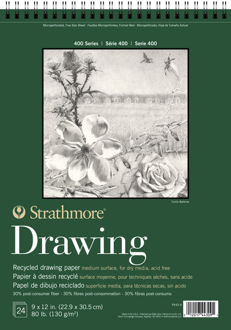 Strathmore 400 Series Recycled Drawing Pad 9x12 - (65082) Strathmore 400 Series Recycled Drawing Pad 9x12 - (65082)